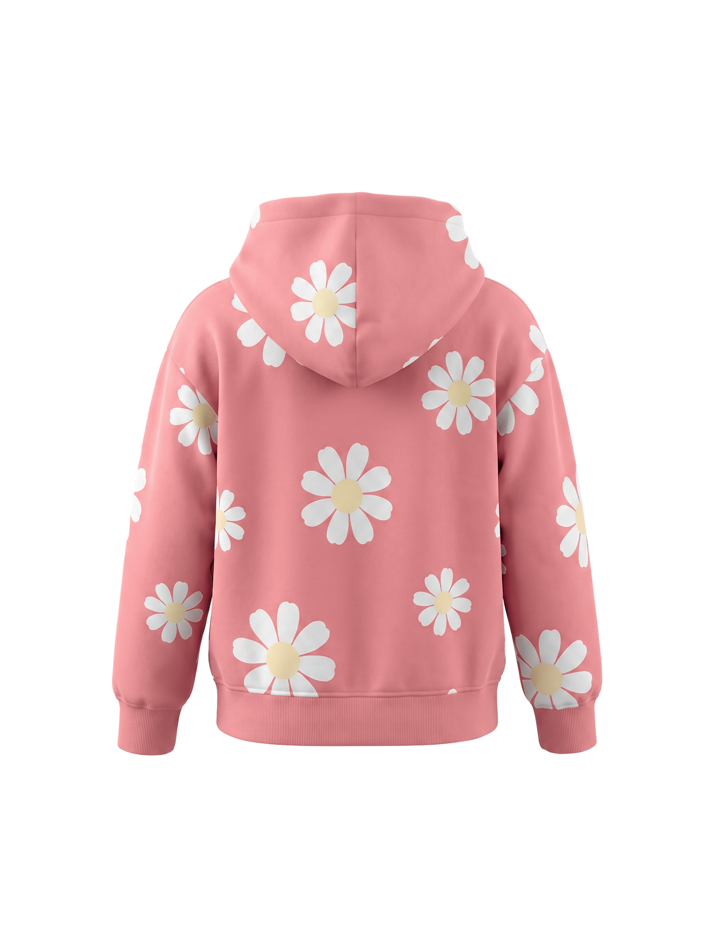 Peach Daisy Field | Dievčenská mikina s kapucňou - klasický strih