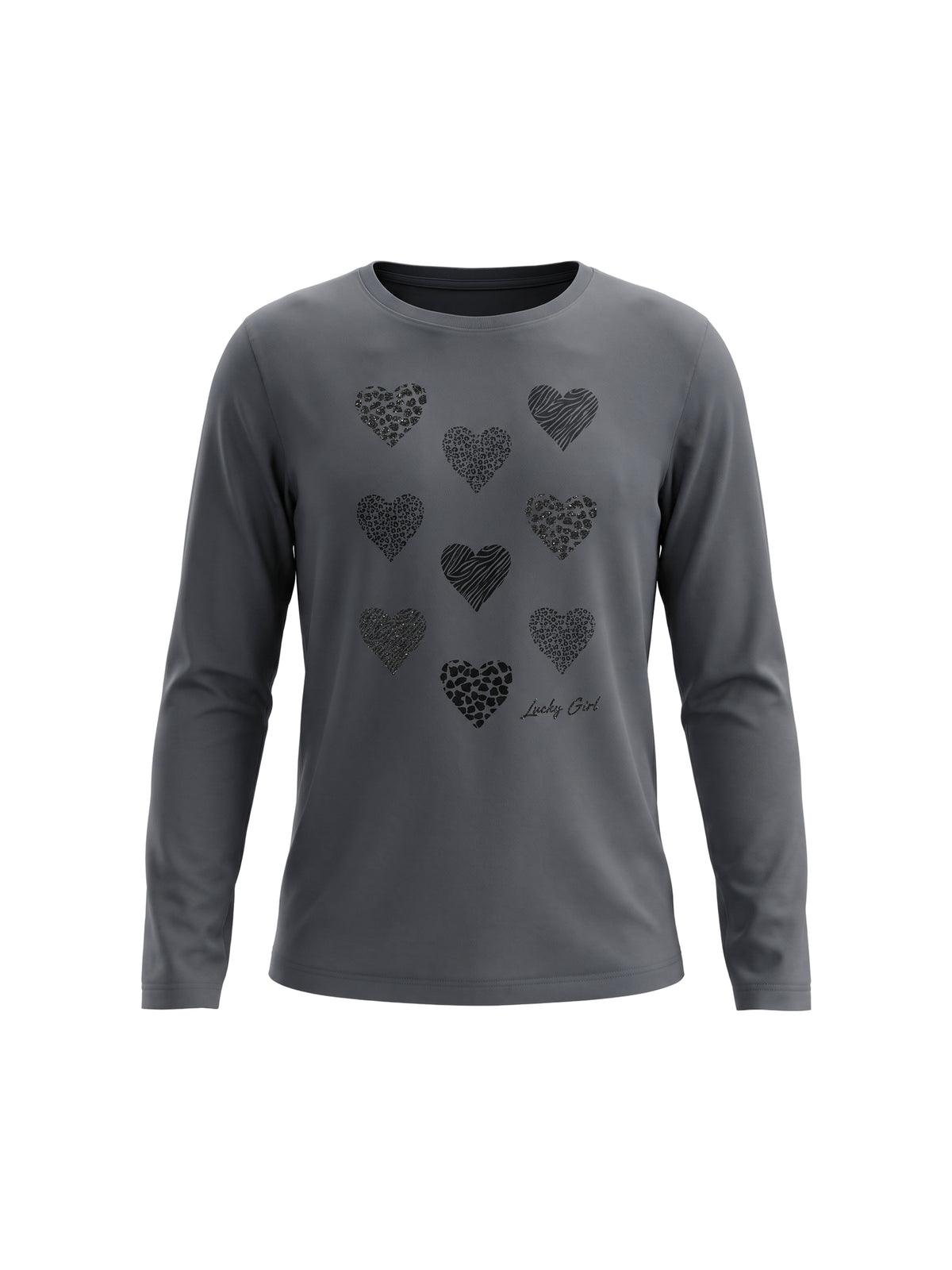 Iron Shiny Hearts | Dievčenské tričko s dlhým rukávom - klasický strih