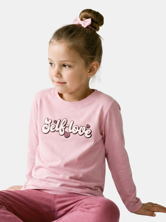 Pink Self Love | Dievčenské tričko s dlhým rukávom