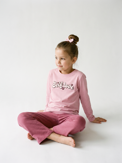 Pink Self Love | Dievčenské tričko s dlhým rukávom