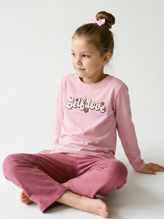 Pink Self Love | Dievčenské tričko s dlhým rukávom