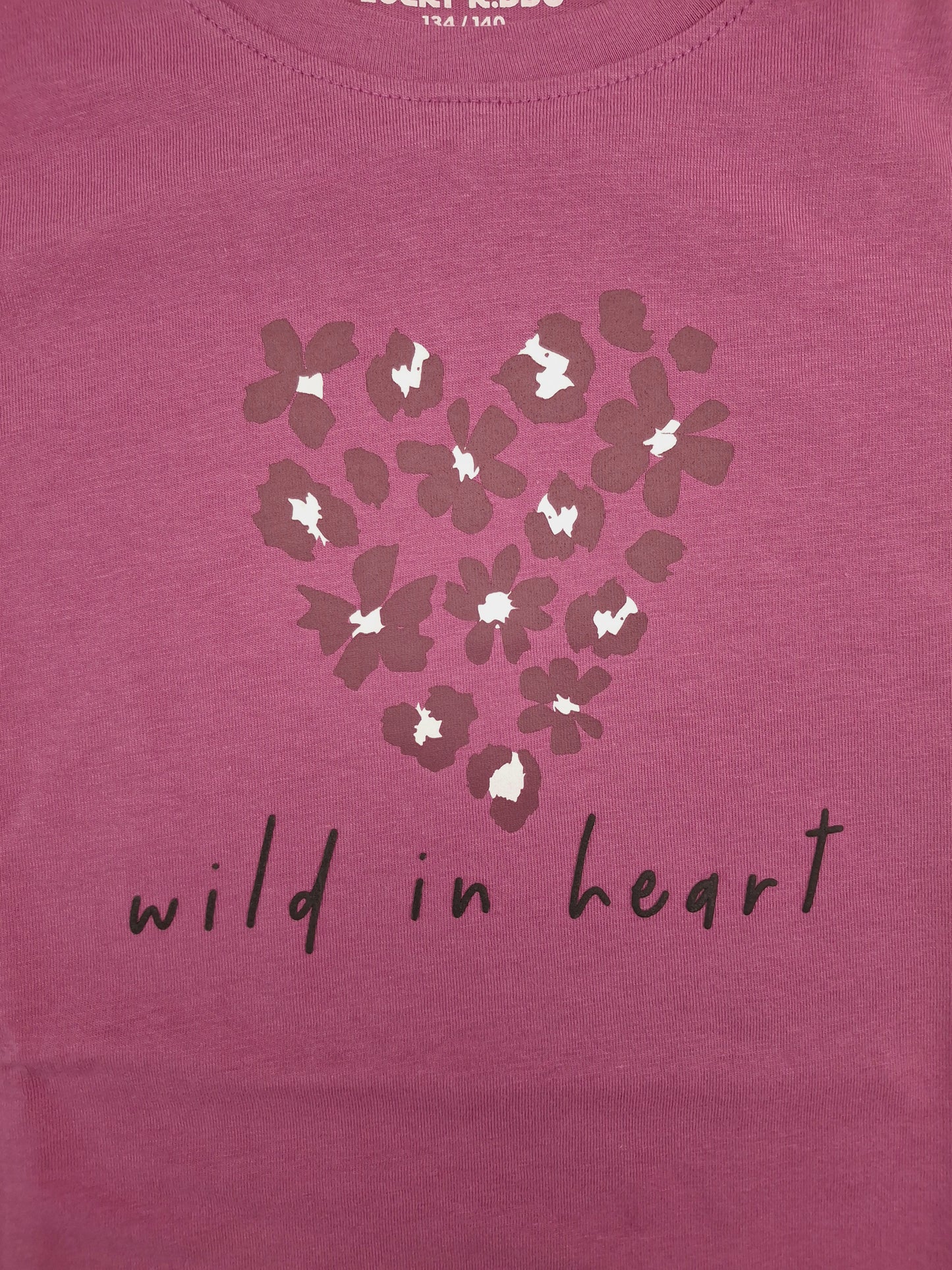 Raspberry Wild Heart | Dievčenské tričko s dlhým rukávom - klasický strih