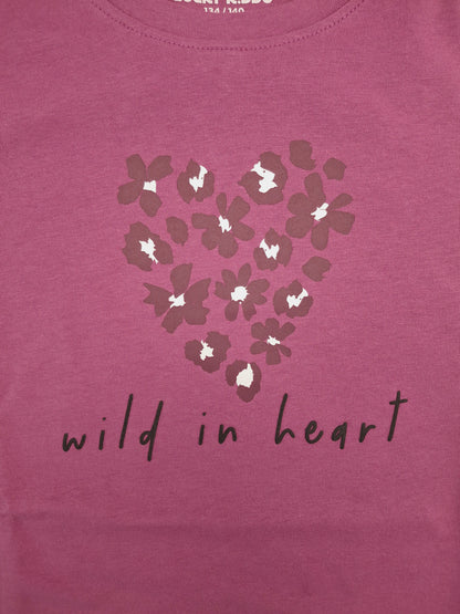 Raspberry Wild Heart | Dievčenské tričko s dlhým rukávom - klasický strih