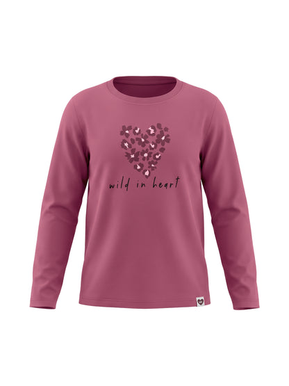 Raspberry Wild Heart | Dievčenské tričko s dlhým rukávom - klasický strih