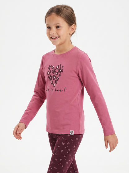 Raspberry Wild Heart | Dievčenské tričko s dlhým rukávom - klasický strih