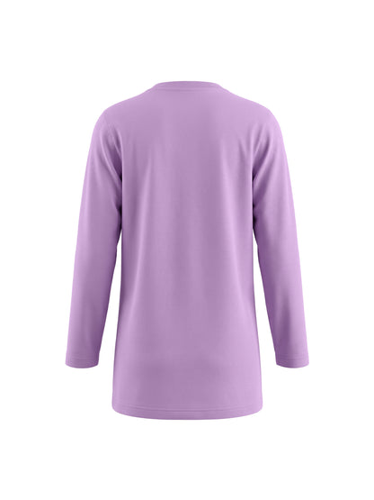 Lilac Shiny Hearts | Dievčenská tunika s dlhým rukávom - klasický strih