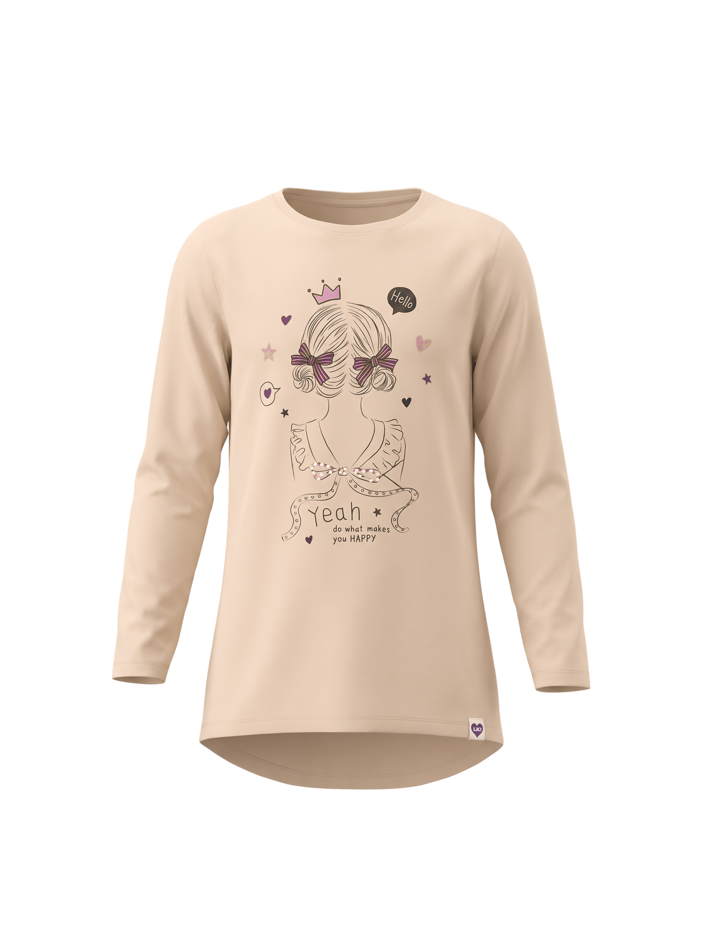 Beige Happy Girl | Dievčenská tunika - klasický strih