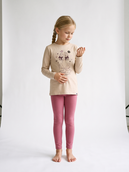 Beige Happy Girl | Dievčenská tunika - klasický strih