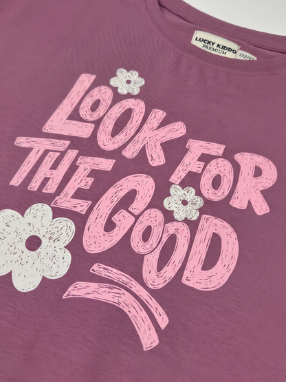 Look For Good | Dievčenské tričko s dlhým rukávom - voľný strih