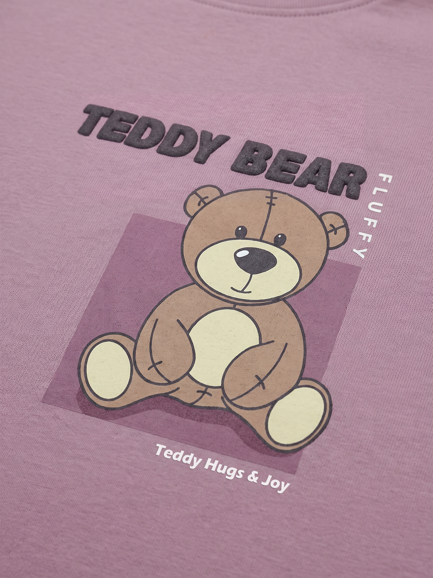 Lilac Teddy | Dievčenské tričko s dlhým rukávom - voľný strih