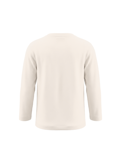 White Lazy Teddy | Dievčenské tričko s dlhým rukávom - voľný strih
