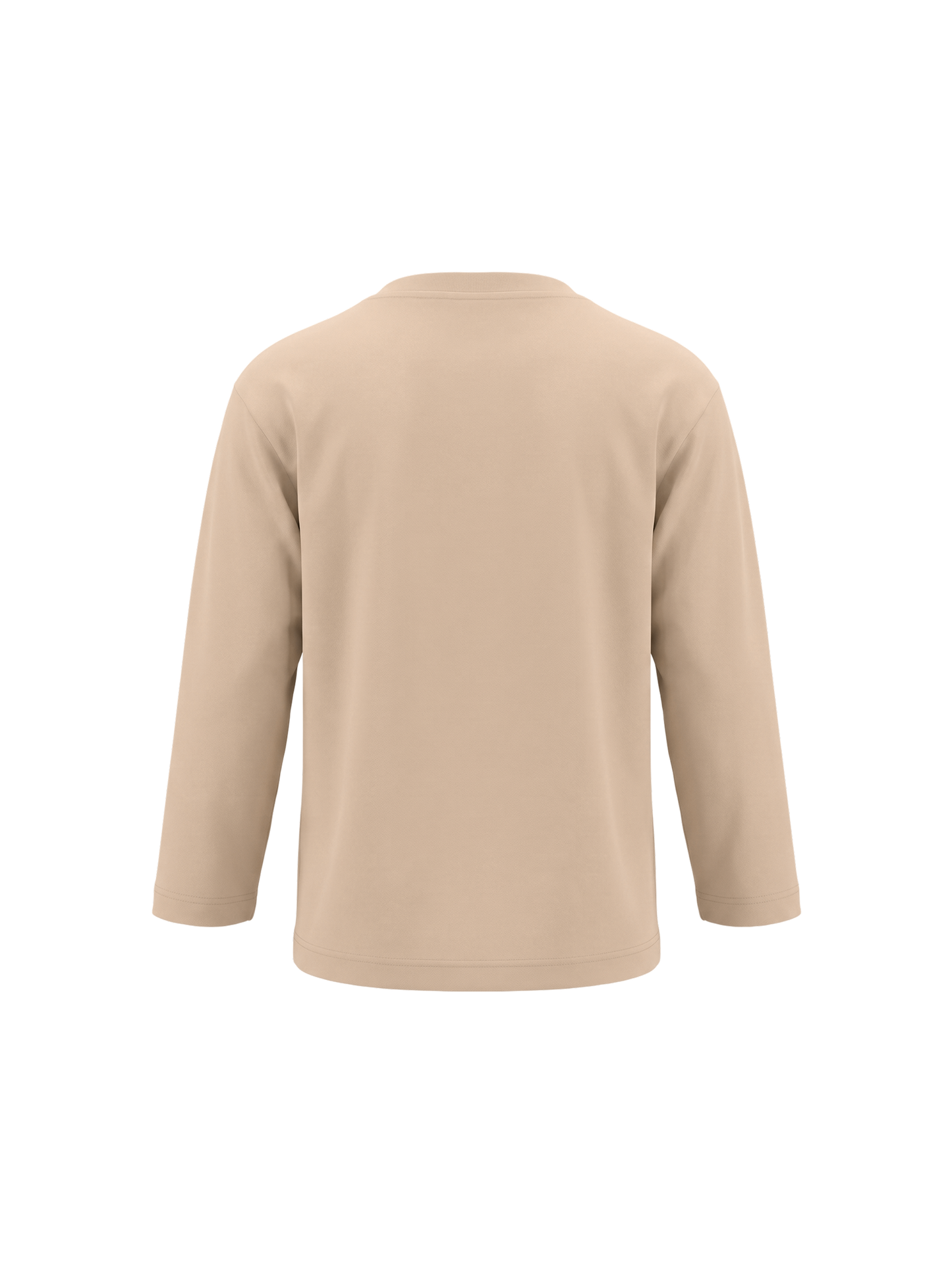 Beige Pocket Teddy | Dievčenské tričko s dlhým rukávom - voľný strih