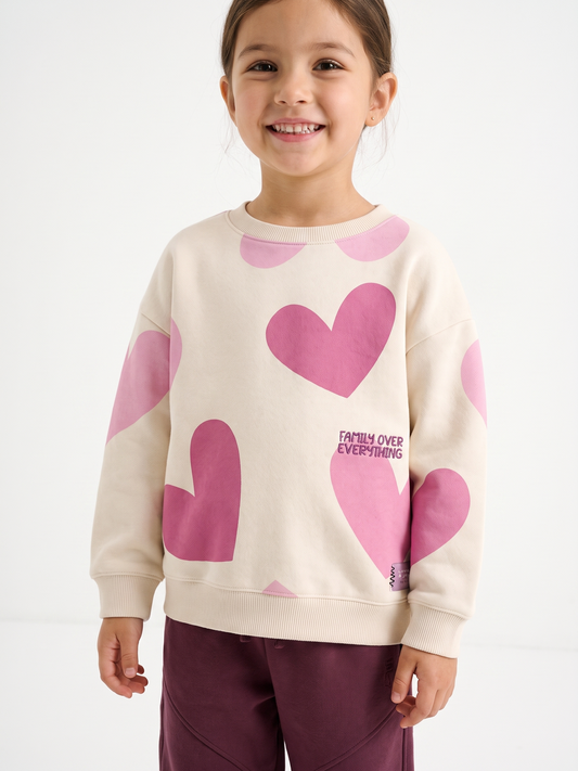 White Heart Family | Dievčenský pulóver - oversized strih