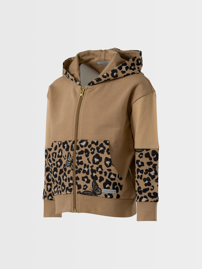Wild Beige | Dievčenská mikina s kapucňou