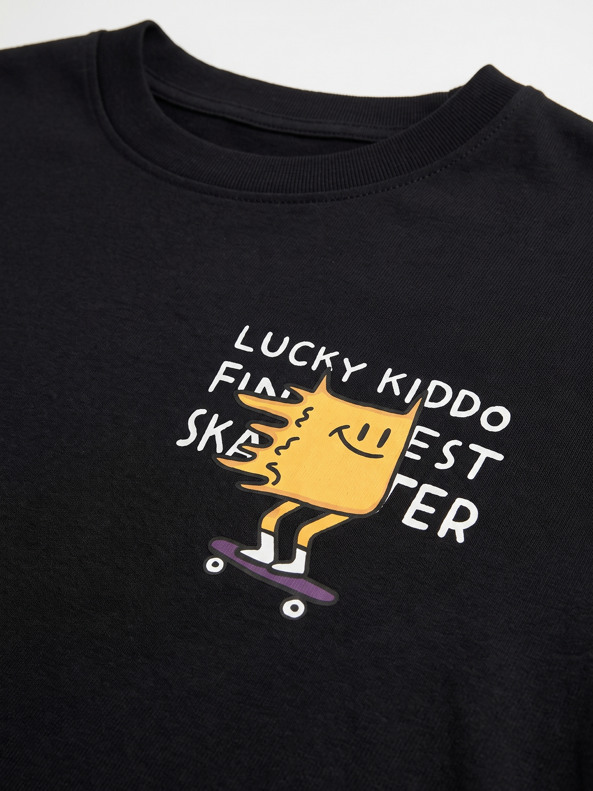 Black Skater | Chlapčenské tričko s krátkym rukávom - voľný strih