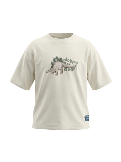 Cream Joyful Roar | Chlapčenské tričko s krátkym rukávom - voľný strih