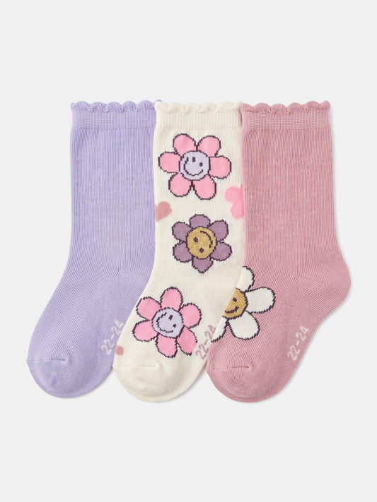 Petal Steps | Dievčenské ponožky (3x)