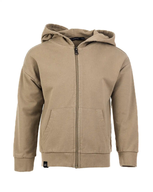 Brown | Chlapčenská mikina na zips s kapucňou