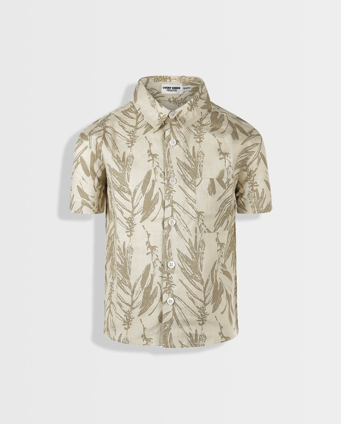 Beige Havana | Chlapčenská košeľa s krátkym rukávom