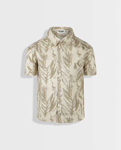Beige Havana | Chlapčenská košeľa s krátkym rukávom