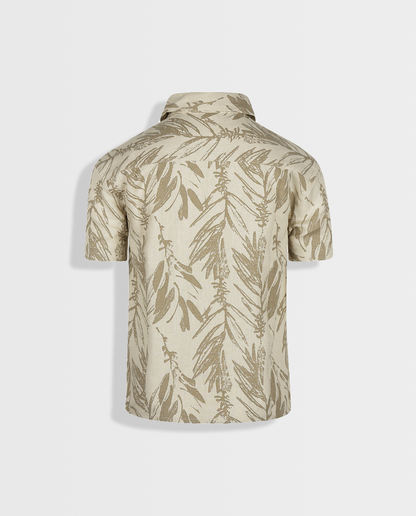 Beige Havana | Chlapčenská košeľa s krátkym rukávom