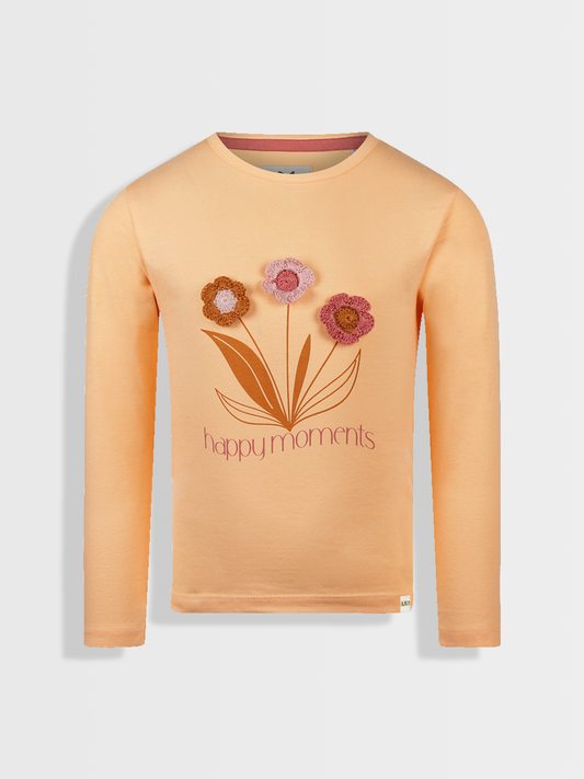 Peachy Flower | Dievčenské tričko s dlhým rukávom