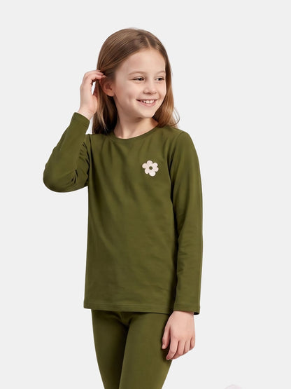 Dark Green | Dievčenské tričko s dlhým rukávom
