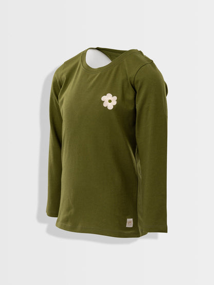 Dark Green | Dievčenské tričko s dlhým rukávom