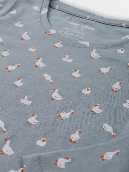 Grey Mist Ducks | Dievčenské tričko s dlhým rukávom