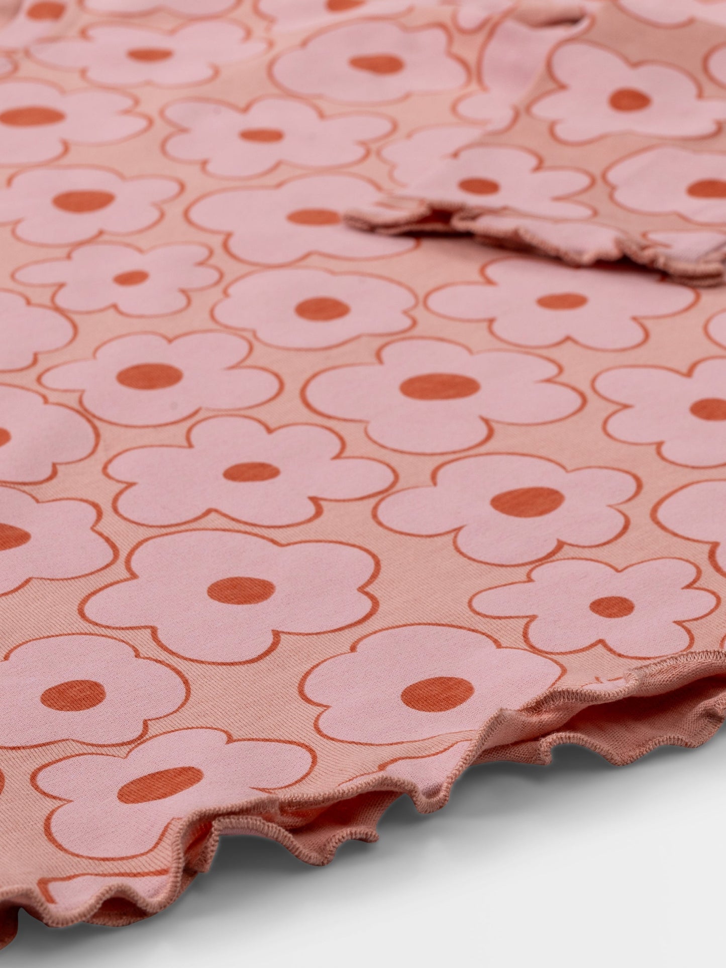 Peach Beige Flowers | Dievčenské tričko s dlhým rukávom