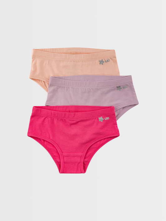 Ružová + fialová + pink | Dievčenské hipster nohavičky (3 ks)