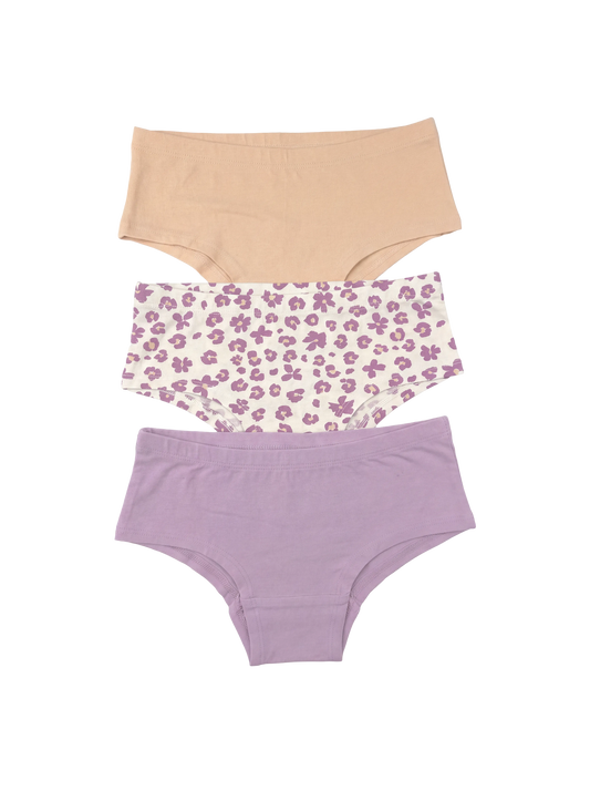 Lilac Flowers | Dievčenské hipster nohavičky (3x)