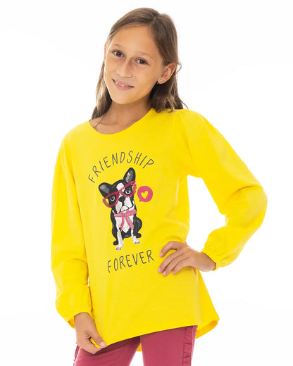 Doggy Friendship | Dievčenská tričko s dlhým rukávom
