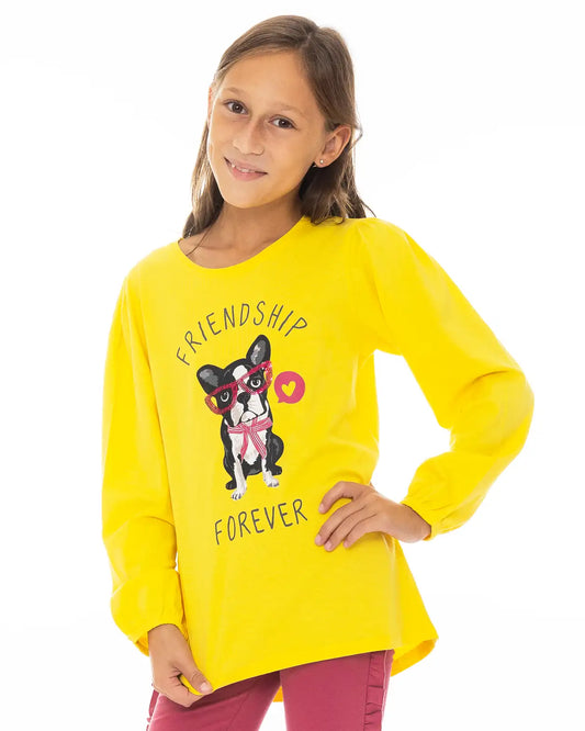 Doggy Friendship | Dievčenská tričko s dlhým rukávom