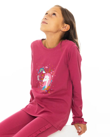 Enchated Unicorn Pink | Dievčenská tričko s dlhými rukávmi