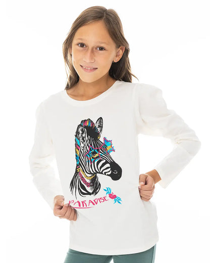 Zebra Paradise | Dievčenská tričko s dlhým rukávom