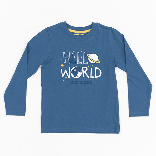 Hello World | Chlapčenské tričko s dlhým rukávom