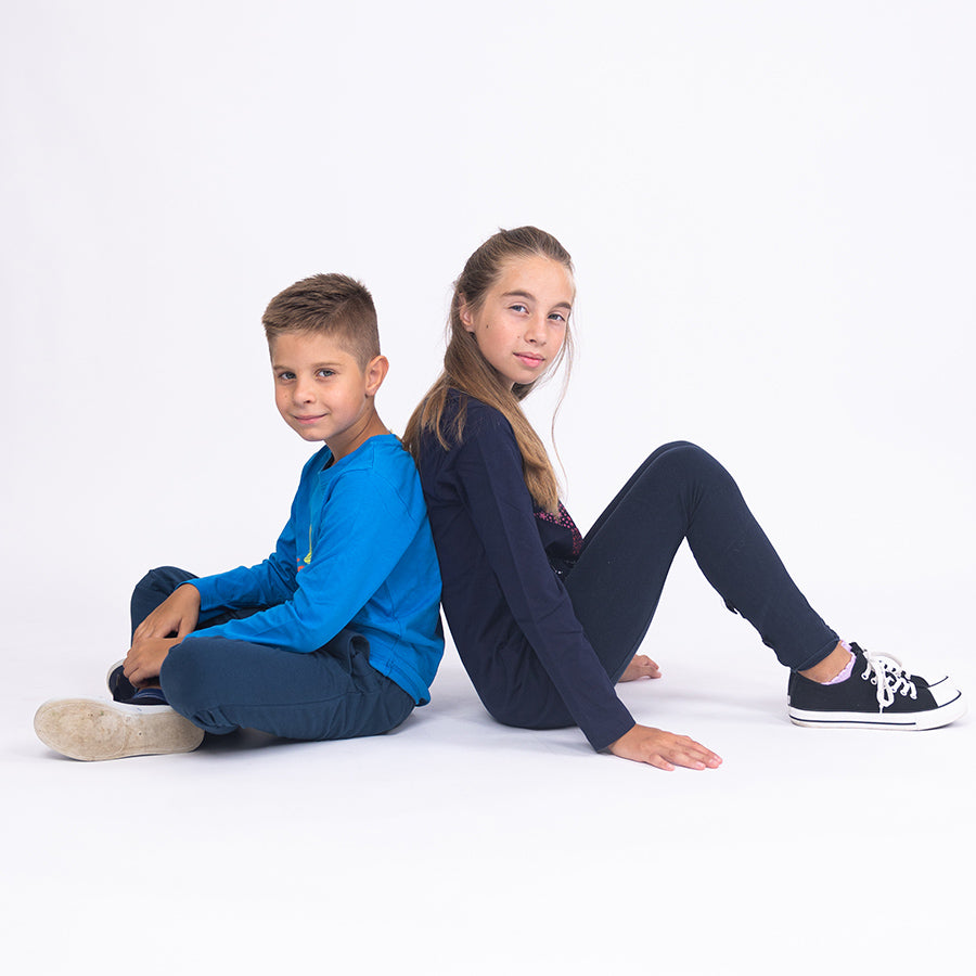 Dark Blue | Chlapčenské zimné teplákové nohavice typu jogger