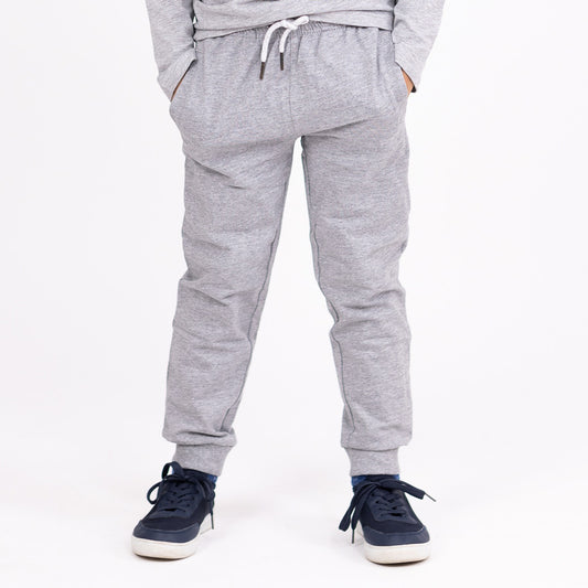Light Grey | Chlapčenské zimné teplákové nohavice typu jogger
